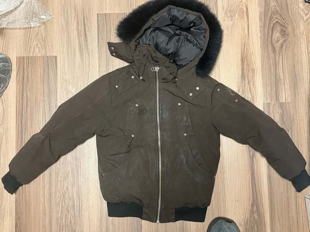 Moose Knuckles Limited Edition Hockey Fight Embroidered Down Bomber Jacket